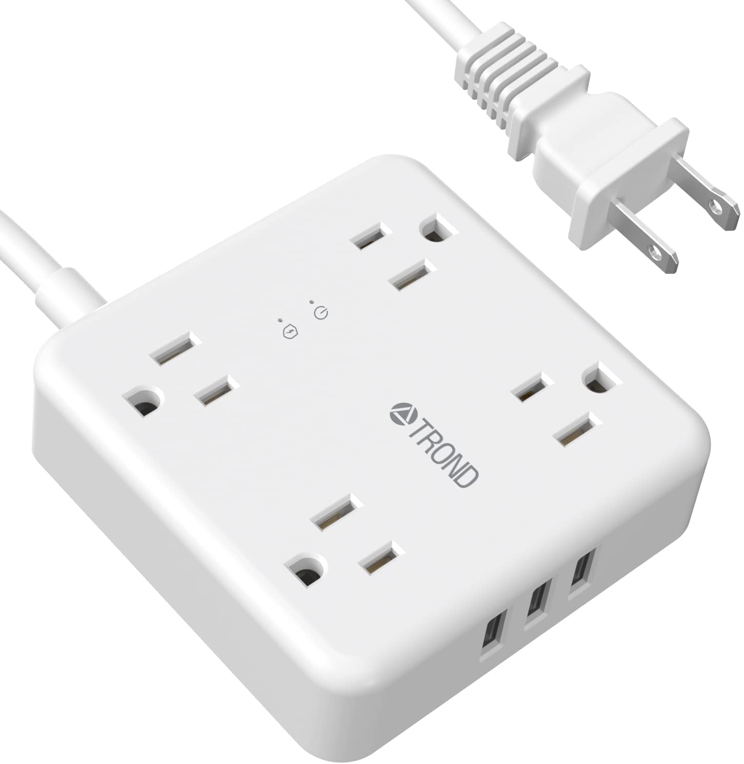 WBM SMART Power Strip Cube by WBM, 10A Surge Protector Wireless Charger  Station, 2 AC Outlets