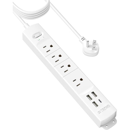 TROND Power Strip Surge Protector with USB C, 15ft Long Extension Cord for 3 USB 1 Type C and 4 AC Outlets White price history and forecast - TROND