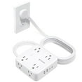 thumbnail image 1 of TROND Surge Protector Power Strip with USB, Ultra Thin Flat Plug 10ft Extension Cord 1625W, 2 USB C & 2 USB A, 8AC Outlets 1700J Surge Protection Wall Mount for Home Office Dorm Essentials, White, 1 of 6