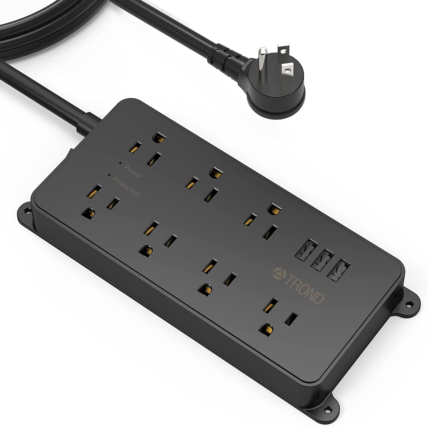 TROND Surge Protector Power Strip with USB, 10ft Long Extension Cord
