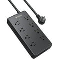 thumbnail image 1 of TROND Surge Protector Power Strip with USB, 5ft Long Extension Cord for 4 USB and 8 AC Outlets, ETL Listed, Black, 1 of 7