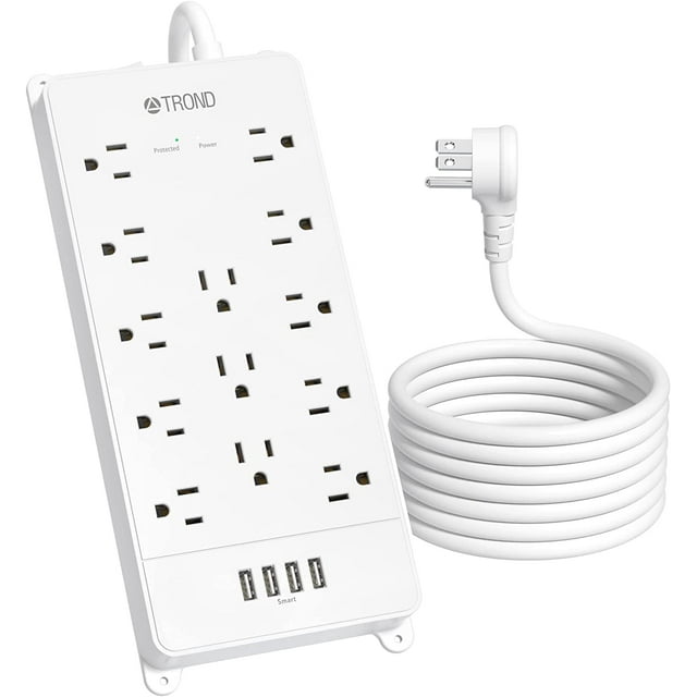 TROND Surge Protector with USB C, 10ft Cord, 13 AC & 4 USB Ports, ETL