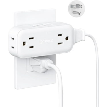 TROND Multi Plug Outlet Extender with USB C, 4 AC Outlets, 3 USB-A Ports, 1 USB-C Charger, Compact for Travel Cruise Dorm Room Essentials, Home Office Accessories