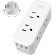Presto Plug Outlet Extender, 2 USB Ports, 2 AC Outlets, 4ft Cord Small ...