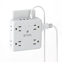 TROND Wall Plug with usb c, Multi Plug Outlet Extender Surge Protector, 8 AC Outlet Splitter, 3 USB and 1 Type C , 1440J White