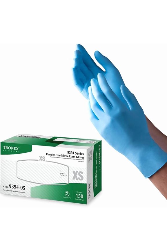 TRONEX 1500 Pcs 4 Mil Nitrile Exam Disposable Gloves Chemo Rated Powder Free Blue Medical Gloves Chemotherapy Value XS - XL