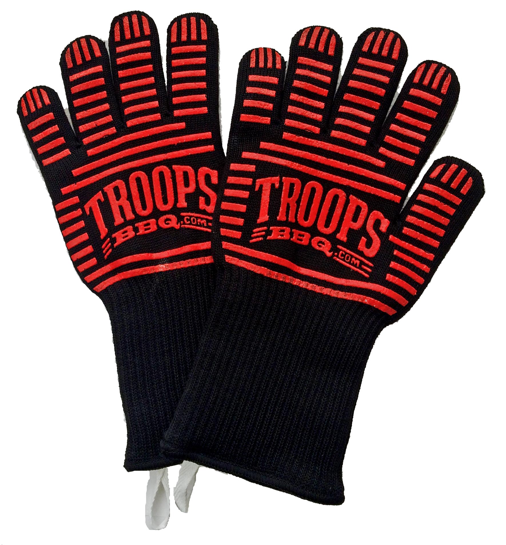 TROOPS BBQ 662°F Extreme Heat Resistant Grilling Gloves with Extra-Long Cuff for Barbecue & Oven (Pair) - Heat & Flame Resistant Kevlar & Silicone Insulated Protection to 662°F! - image 1 of 4