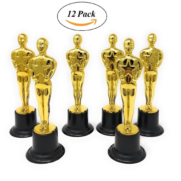 TROPHY  6" Gold Award Trophies, 12 Pack   Awards For Party Celebrations, Ceremony, Appreciation Gift,