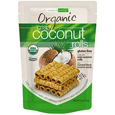 TROPICAL FIELDS ORGANIC CRISPY COCONUT ROLLS (11 OZ BAG) - PACK OF 3