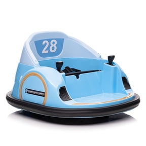 TROPOW 12V Kids Ride On Bumper Car Electric Bumping Car for Toddlers with Remote Control, 360° Spin, Battery Display, LED Lights,Christmas Gift for Kids, Blue