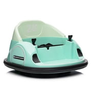 TROPOW 12V Kids Ride On Bumper Car Electric Bumping Car for Toddlers with Remote Control, 360  Spin, Battery Display,Christmas Gift for Kids,Green