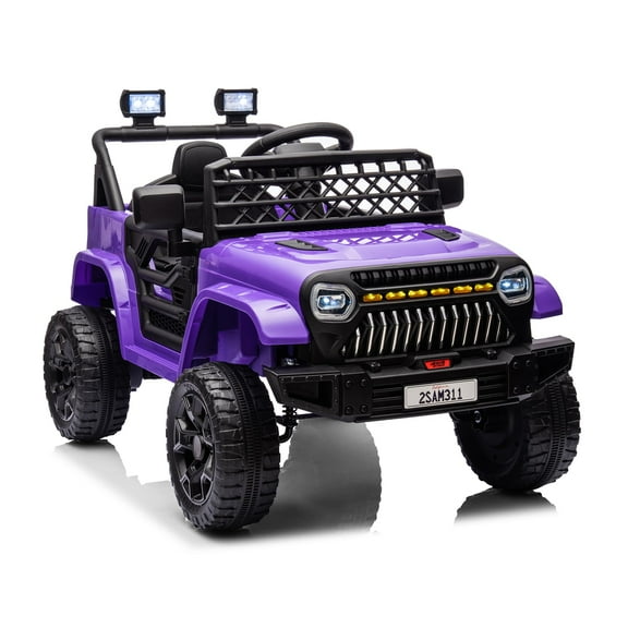 TROPOW 12V Kids Ride On Truck Electric Vehicle for Toddlers with Remote Control, 4-Wheel Suspension, Battery Display, LED Lights,Christmas Gift for Kids, Pink