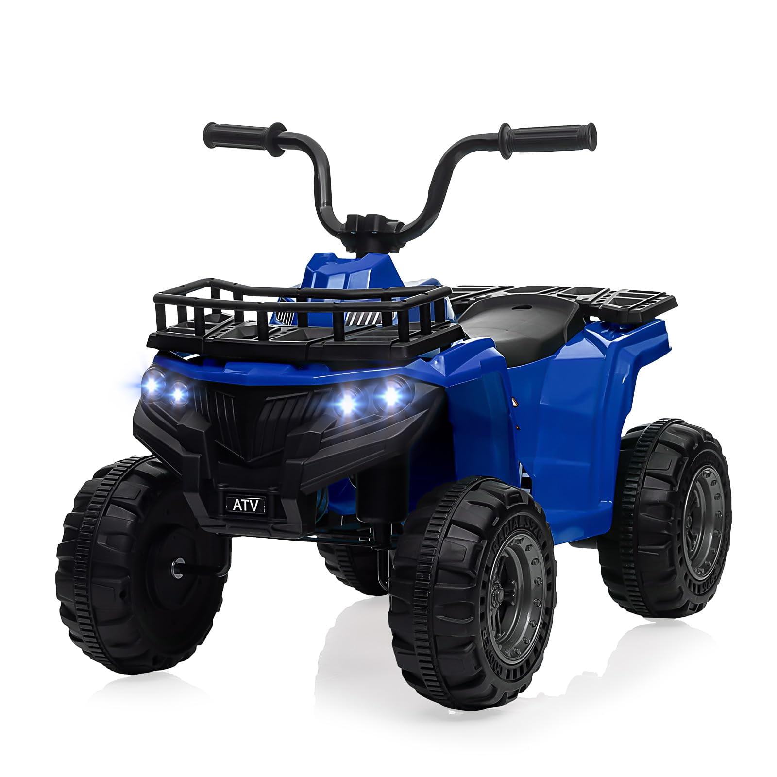 TROPOW 12V Ride On Toys for Boys,Kids Ride On ATV,4 Wheeler Electric Vehicle for Kids,Battery Powered Quad Toy Vehicle with Music,Horn,High Low Speeds,Led Lights,Electric Ride On Toy,Blue