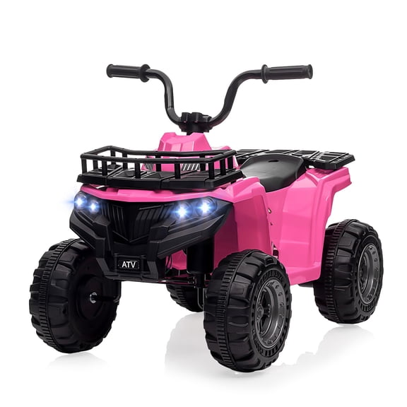 TROPOW 12V Ride On Toys for Boys,Kids Ride On ATV,4 Wheeler Electric Vehicle for Kids,Battery Powered Quad Toy Vehicle with Music,Horn,High Low Speeds,Led Lights,Electric Ride On Toy,Pink