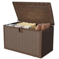 thumbnail image 1 of TROPOW 130 Gal Resin Deck Box, Waterproof Lockable Outdoor Storage Box, Versatile Outside Container for Package Parcels, Patio Furniture Cushions, Garden Tools & Pool Accessories, 1 of 7