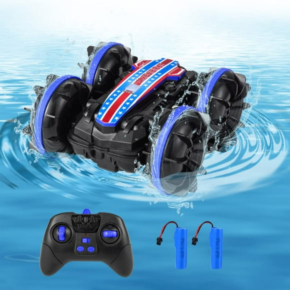 TROPOW 1PC Amphibious RC Car for Kids, Remote Control Car Toy Amphibious Remote Control Boat Waterproof RC Stunt Trucks for Boys Girls Birthday Gifts All Water Beach Pool Toy Blue