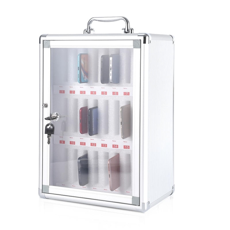 TROPOW 24 Slots Cell Phone Locker with Handle,Aluminum Alloy Pocket ...