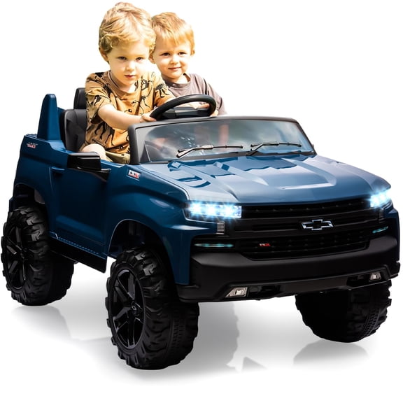 TROPOW 24 Volt Ride On Toys for Boys,Electric Wheels Car for Kids Ride On Toys Battery Powered Wheels Truck with Remote Control, Mp3,Bluetooth Speaker,Led Lights,Blue