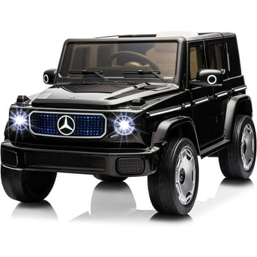 TROPOW 24 Volt Ride On Toys for Boys,Kids Ride On Car, 12V Licensed Mercedes-Benz Eqg Car with Remote Control, Battery Powered Vehicle Toy with Spring Suspension, Led Lights,Black