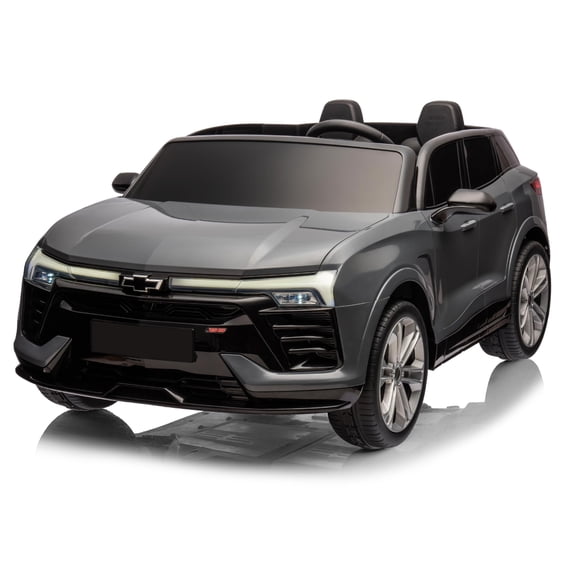 TROPOW 24 Volt Ride On Toys for Boys,Licensed Chevrolet Blazer Electric Vehicles with Remote Control, 4 Spring Suspension, Music, LED Lights for Boys and Girls, Gray