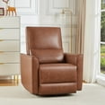 thumbnail image 1 of TROPOW 360° Swivel, Rocking Chair Nursery, Glider Rocker Recliner, PU Leather Sofa Chair with high Back, Deep Seat for Nursery, Living Room, Bedroom, Brown, 1 of 8