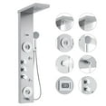 thumbnail image 1 of TROPOW 6 In 1 Shower Panel Tower System, Towallmark LED Rainfall Shower Panel Tower Stainless Steel Shower System, 4 Output Modes with Handheld Shower Head, Wall-Mounted, Silver, 1 of 7
