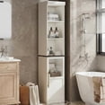 thumbnail image 1 of TROPOW 70" Narrow Storage Cabinet，Freestanding Tall Bathroom Cabinet with Glass Door & Open Shelves，for Bathroom & Living Room & Kitchen, 1 of 9