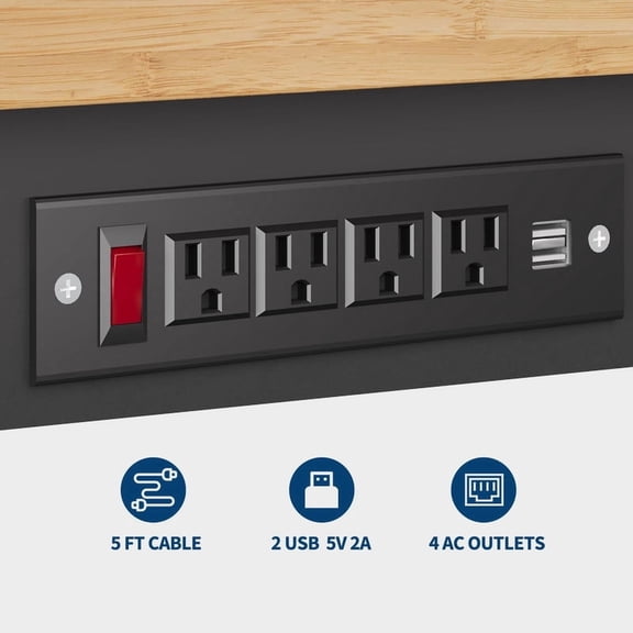 TROPOW Adjustable Heavy Duty Workbench - 2000lbs Capacity,Reinforced Steel Frame,Storage Drawer&Rolling - Industrial Garage Desk for Garage, Workshop, Home Office