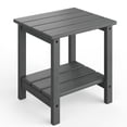 thumbnail image 1 of TROPOW All-Weather HDPE Adirondack Patio Side Table - 2-Tier Square Outdoor End Table, Weather Resistant, Easy Maintenance, for Patio, Pool, Deck, Backyard, Embossed Wood Grain, 1 of 8
