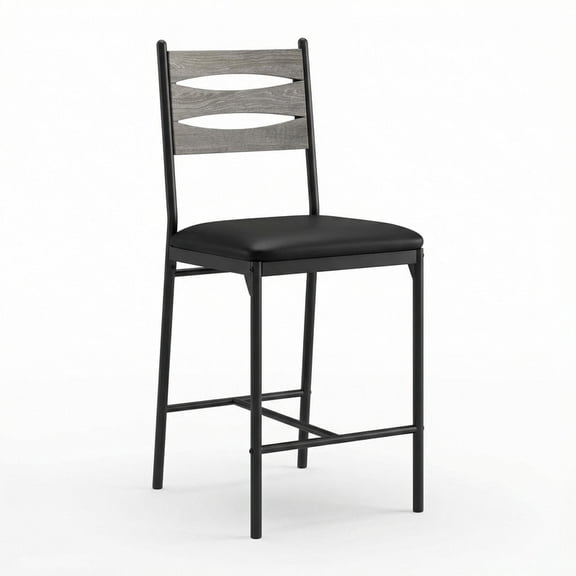 TROPOW Bar Stools Set of 2, Counter Height Bar Chairs with Back and Thick Cushion, Upholstered Dining Chairs with Padded Seat, Barstools for Kitchen Island, Bar, Dining Room