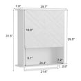 thumbnail image 1 of TROPOW Bathroom Storage Cabinet,Medicine Cabinet with Two Door,Wood Wall Mounted Bathroom Storage Cabinet with Adjustable Shelf and Towel Bar,2-Tier Cabinet for Bathroom Living Room,White, 1 of 6