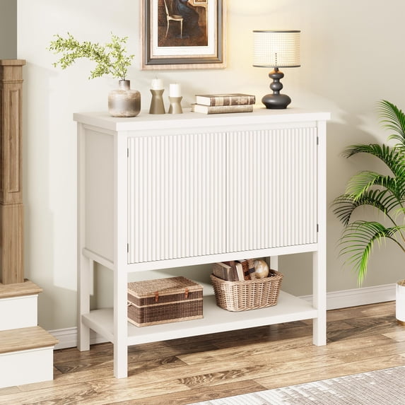 TROPOW Cabinet Sideboard Buffet Kitchen Storage Cabinet Cupboard Console Table Wood Coffee Bar Cabinet with Storage Shelf Liquor Accent Cabinet for Living Room Dining Room Hallway