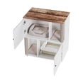 thumbnail image 1 of TROPOW Cat Litter Box Enclosure Furniture for 2 Cats, Hidden Litter Box, Modern Double Layer Cats Washroom Furniture with 2 Scratch Mat and Cat Scratching Post, Side End Table, 1 of 8