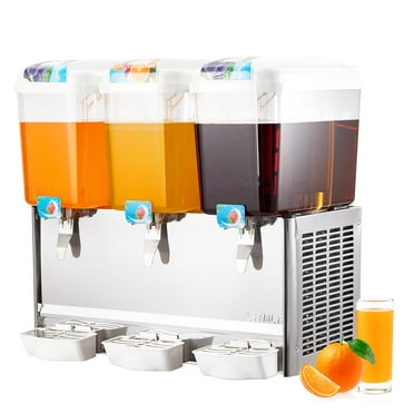 TROPOW Commercial Beverage Dispenser - 3 Tanks 14.25 Gallon 54L, 18 Liter Per Tank, 380W Stainless Steel Food Grade, with Thermostat Controller