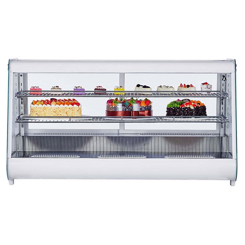 TROPOW Commercial Display Refrigerator, Countertop Refrigerated Display Case with LED Lighting for Bakery, Cafe