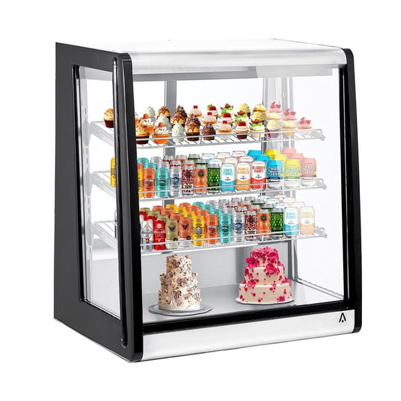 TROPOW Commercial Display Refrigerator, Countertop Refrigerated Display Case with LED Lighting for Bakery, Cafe
