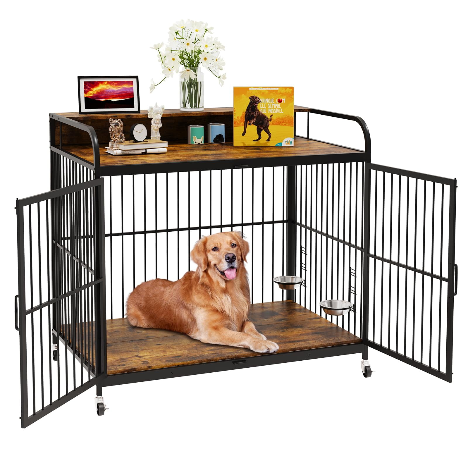 Picture of TROPOW Dog Crate Furniture, Heavy Duty Dog Kennel Indoor with ...