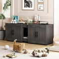 thumbnail image 1 of TROPOW Double Litter Box Enclosure,55" Furniture for 2 Cats, TV Stand,Waterproof Easy-Clean Surface,Cabinet Buckles & Storage Grooves,Suitable for living room, furniture decoration, 1 of 10