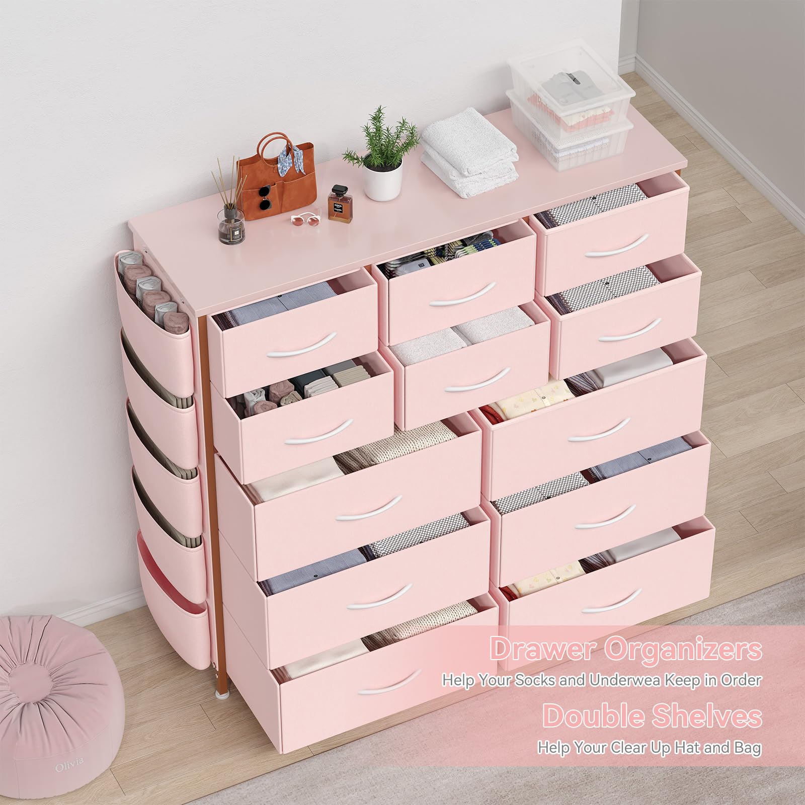 TROPOW Dresser Bedroom 12 Drawer Dressers Chests Drawers Hallway Entryway Storage Organizer Unit Fabric Sturdy Metal Frame Wood Tabletop Easy Pull Ha: A Straightforward Review