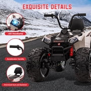 TROPOW Electric Ride On Cars with Remote Control,24V Two-Seater Kids ATV   4x4 Electric 4-Wheeler Quad Ride-On Car Toy with 4x200W Motors, LED Lights, EVA Tires, Music, and Horn,