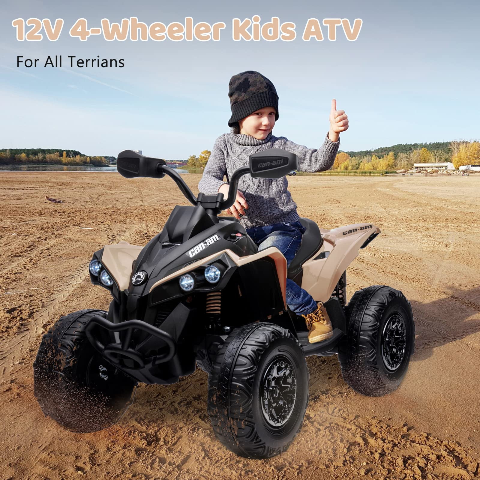 TROPOW Electric Ride On Cars with Remote Control,12V Kids ATV 4 Wheeler ...
