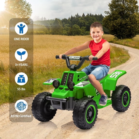 TROPOW Electric Ride On Cars with Remote Control,6V Kids Ride-On ATV – Fun, Safe, and Thrilling Outdoor Adventure Toy,Green