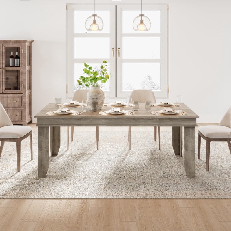 TROPOW Farmhouse Dining Table for 6-8 People, 71 in Long Kitchen Tables with Wooden Sturdy Frame, 6 ft Large Rectangular Dinner Table for Dining Room, Kitchen