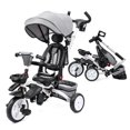 thumbnail image 1 of TROPOW Foldable Baby Tricycle for Kids, 7 in 1 Toddler Tricycle Stroller for 1-5 Year Old, Baby Trike with Safety Harness, Adjustable Push Handle, Storage Basket, Cup Holder, Ride a Trike,Gray, 1 of 10