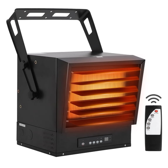 TROPOW Garage Heater Electric,10000W Ceiling Mount Garage Space Heaters with Remote Control, 240V Digital Shop Heater, Heats Up to 1500 sq.ft, 12 Hours Timer, Fan-Forced for Workshop, Greenhouse