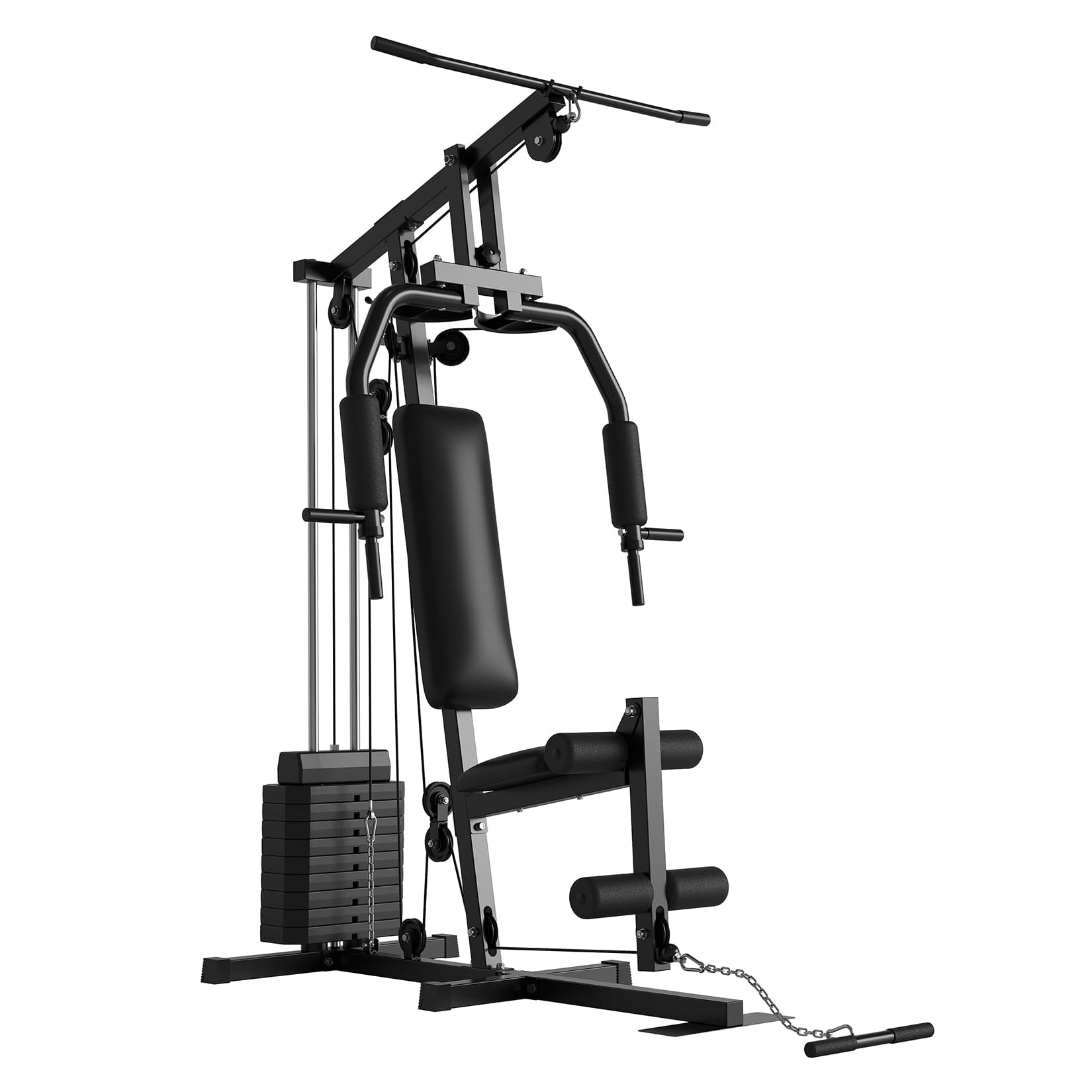 TROPOW Gym Machine System, Multifunctional Weight Machine, Full Body Workout Station Exercise Equipment with 100LBS Weight Stack, All in One Home Gym with Pulley System for Strength Training