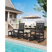 TROPOW HDPE Rocking Chair Outdoor- Poly High Back Porch Rocker Chairs for Adults - All Weather Resistant Furniture for Patio Front Porch