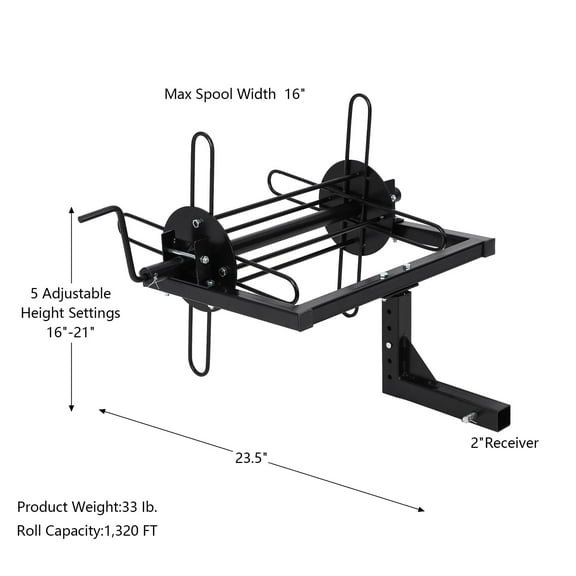 TROPOW Heavy-Duty Wire Unroller with 2" Receiver, Efficient Wire Spreader for Fencing & Outdoor Projects