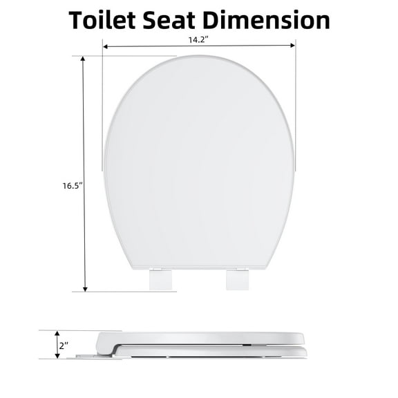 TROPOW Homfan Round Toilet Seat, Slow Soft Close Magnets Down Lock Quick Release, Quick Top Mount Toilet Seat White