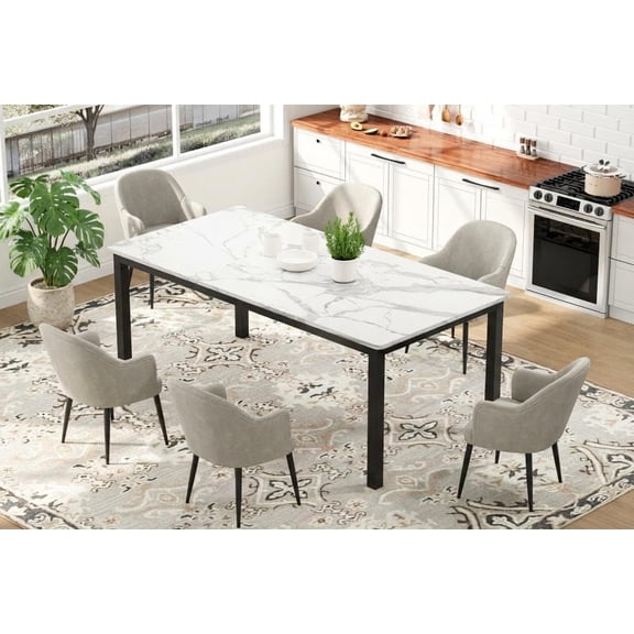 TROPOW Industrial Dining Table for 6-8 People, Large Rectangular Wood Table with Sturdy Metal Legs, Rounded Corners, Vintage Brown Finish, Ideal for Home, Office, Study, Conference